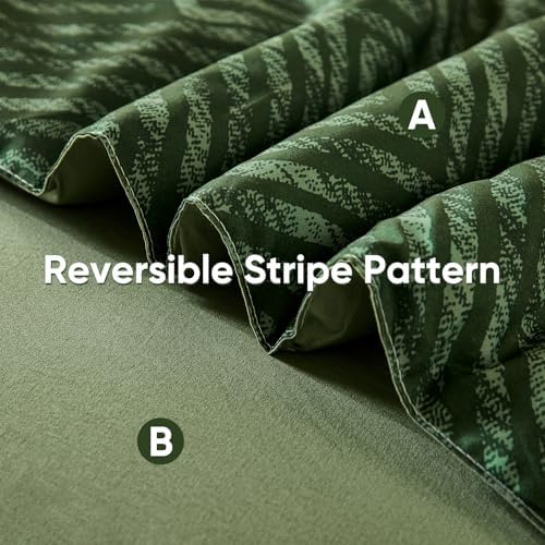 Drucon Olive Green Comforter Set King Size 7 Piece Bed in a Bag
