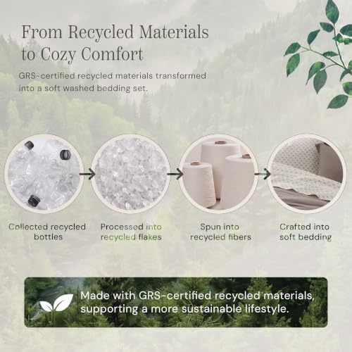 California King Comforter Set-7 Pieces Soft Recycled Bed in a Bag