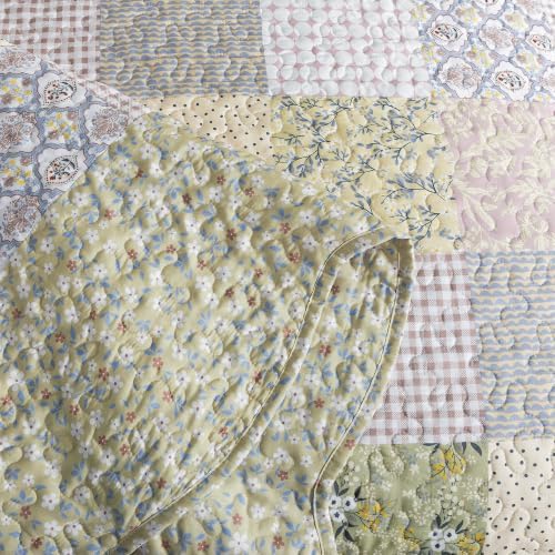 HoneiLife Oversized King Bedspreads 120x120 - California King Quilt 3-Pcs, Extra Large Quilt Sets All Season Use,Rustic Bedding Sets King Size,Reversible Coverlet Lightweight Microfiber Bed Quilts
