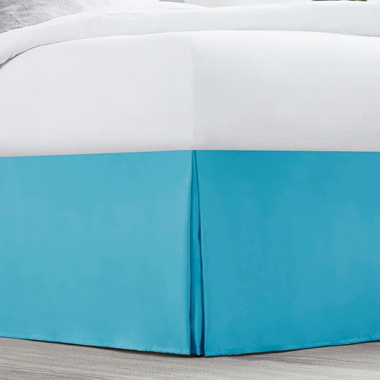 Nestl Beach Blue Bed Skirt Cal King Size - Cal King Bed Skirt 14 Inch Drop - Brushed Microfiber Bed Skirts - Hotel Quality Pleated Bed Skirt - Shrinkage & Fade Resistant