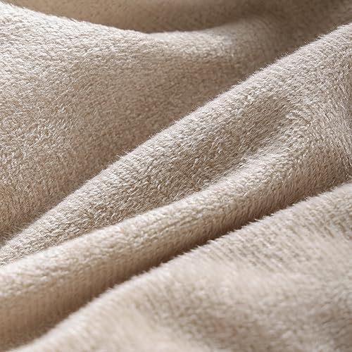 Smoofy Fluffy Queen Comforter Set, Khaki Faux Fur Comforter Set 3 Pieces