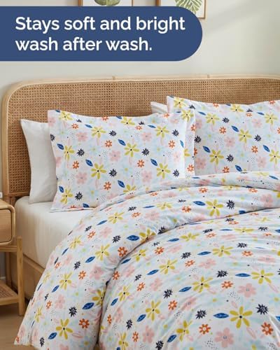 Duvet Cover Queen Size - Floral Duvet Cover - 3 Piece - Sunshine Floral