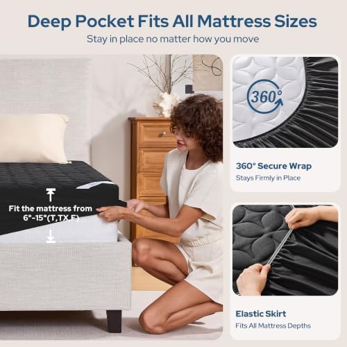 BEDLORE Twin Waterproof Mattress Protector, Soft & Breathable Mattress Pad