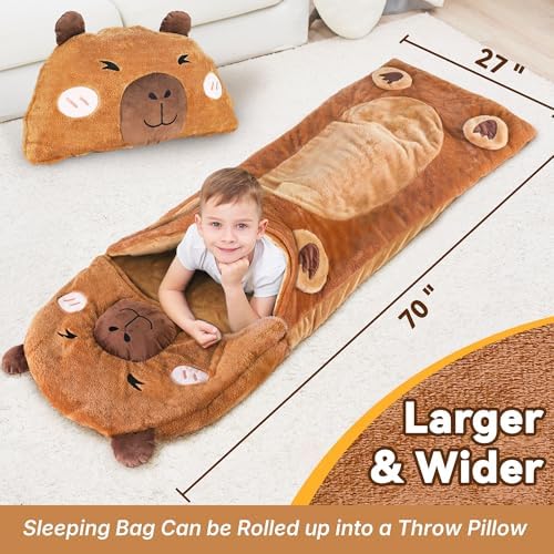 iPlay, iLearn Kid Capybara Sleeping Bag, Toddler Boys Girls Daycare Nap Mat
