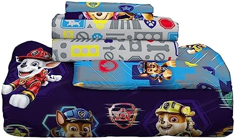 Franco Paw Patrol Kids Bedding Super Soft Comforter and Sheet Set with Sham, 7 Piece Queen Size, (Official Licensed Product)