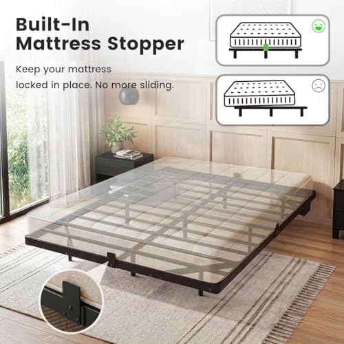 Liians Full Floating Bed Frame with Smart LED Lights, USB Charging Station