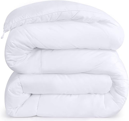 Utopia Bedding Comforters Queen Size, All Season Duvet Insert, Down Alternative Box Stitched Bed Comforter with Corner Tabs, Machine Washable (White, Pack of 4)