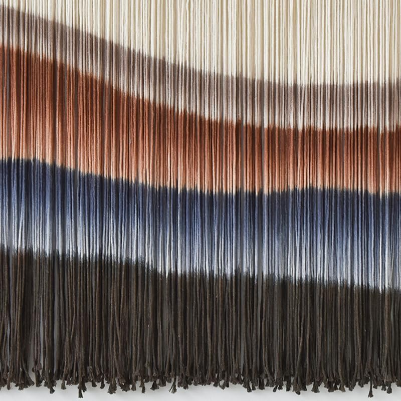 Macrame Wall Hanging Tie-Dye Bule Boho Wall Decor Yarn Fiber Art 57"W*35"L