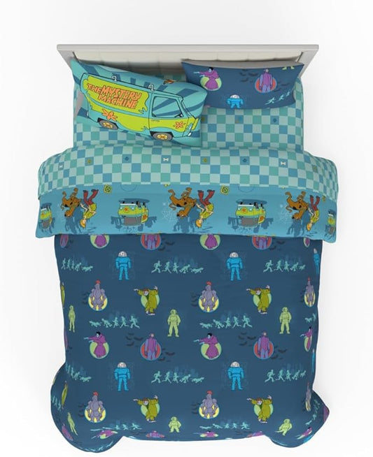 Franco Scooby Doo Scoobtober Bedding 7 Piece Super Soft Reversible Comforter and Sheet Set with Sham, Full, (Officially Licensed Product)