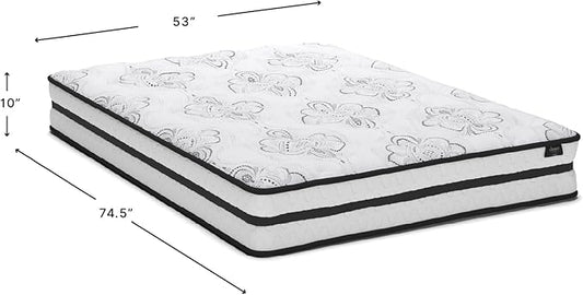 Signature Design by Ashley Full Size Chime 10 Inch Medium Firm Hybrid Mattress with Cooling Gel Memory Foam for Pressure Relief, Fiberglass Free, Mattress In A Box