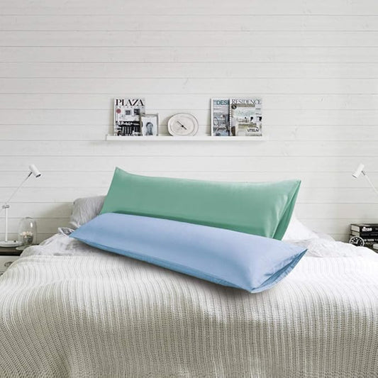 FLXXIE Body Pillow Cover - Super Soft Microfiber 20x54 Body Pillow Case - Envelope Closure, Wrinkle, Stain Resistant 20x54 Long Pillowcase, Sky Blue