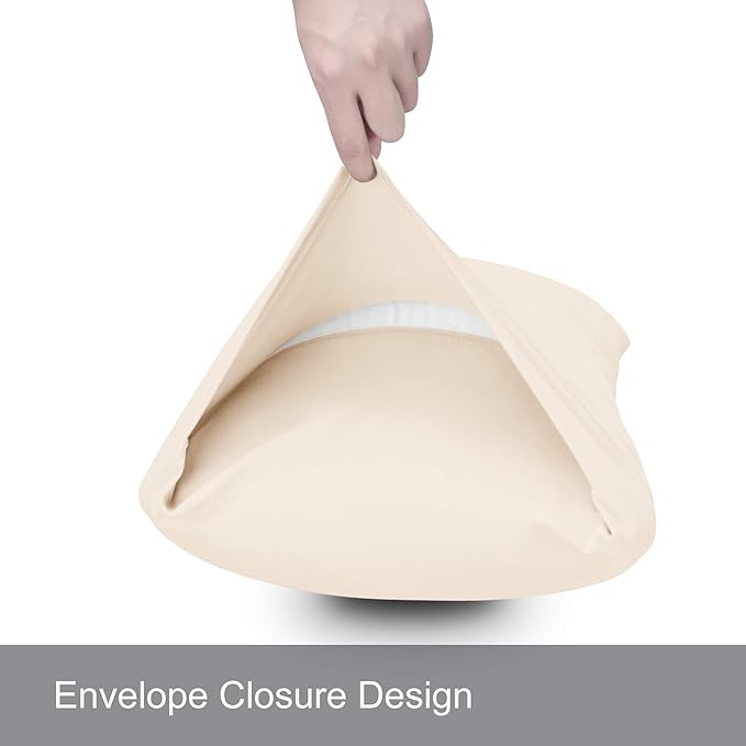 2-Pack Stretch Pillow Cases - Jersey Knit & Ultra Soft Envelope Closure Pillowcases T-Shirt Like Microfiber Blend - Suitable for 20x36/20x40 King Size Set of 2, Pink