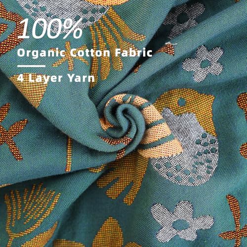 VANJOROY Boho Sofa Bed Large Throw Blanket, Ultra Soft Luxury King Throw Quilt, 100% Organic Cotton Reversible Bohemian Throw for Couch Chair Bedspread and Gift, 91" x 98"-Teal