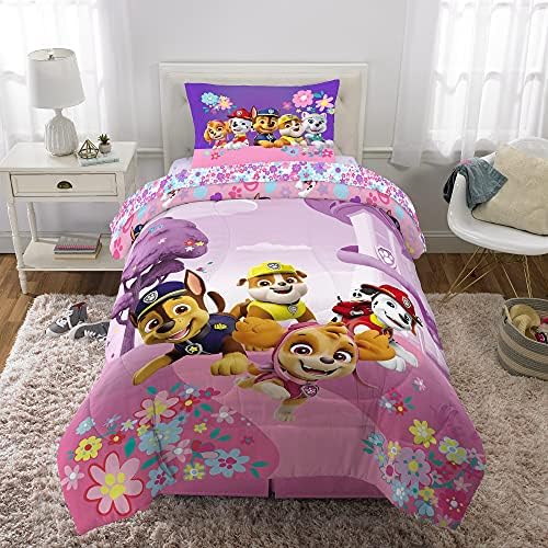 Paw Patrol Girl Kids Bedding Super Soft Comforter and Sheet Set, 5 Piece Full Size, (Officially Licensed Product) by Franco