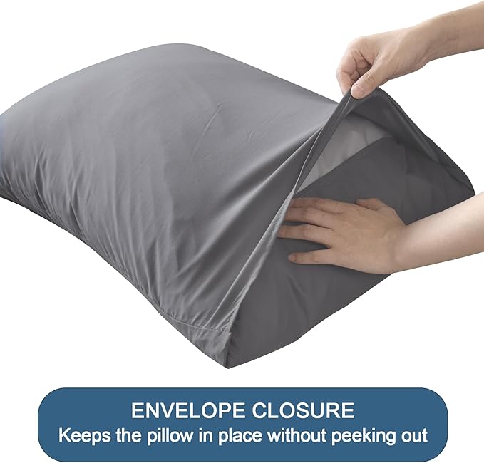SPRINGSPIRIT Twin Sheets Set, 4 Piece Bed Sheets Set, Deep Pockets, Super Soft, Breathable, Grey