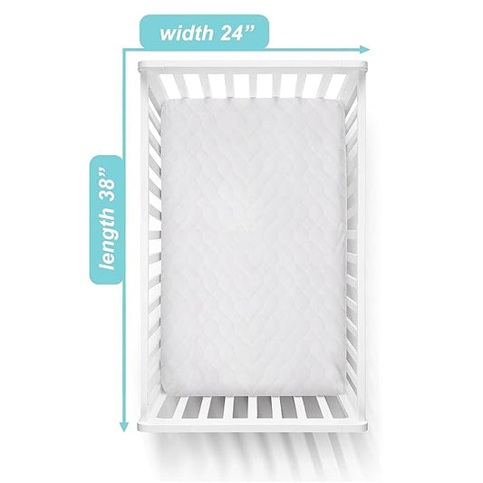 American Baby Company Waterproof Fitted Mini Crib Mattress Protector 38" x 24" - Quilted, Noiseless, Ultra-Soft & Breathable Pack n Play and Mini Crib Mattress Cover