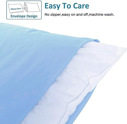 NTBAY Queen Pillowcase Set - 4 Pack Brushed Microfiber 20x30 Pillowcases - Soft, Wrinkle-Free, Fade-Resistant, Stain-Resistant, Sky Blue Pillowcases with Envelope Closure - 20x30 Inches, Sky Blue