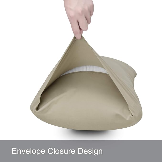 2-Pack Stretch Pillow Cases - Jersey Knit & Ultra Soft Envelope Closure Pillowcases T-Shirt Like Microfiber Blend - Suitable for 20x36/20x40 King Size Set of 2, Taupe