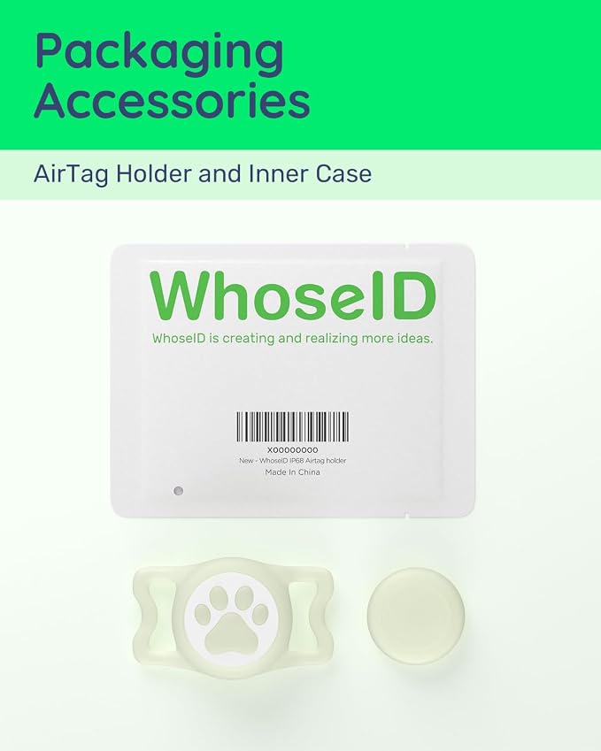 IP68 Waterproof Dog AirTag Holder for Dog Collar, Soft, Stretchy Silicone | Full-Body Protection, Easy Tool-Free Installation, Quiet, No-Dangle Fit, Lightweight, Fits Dog & Cat Collars of All Widths