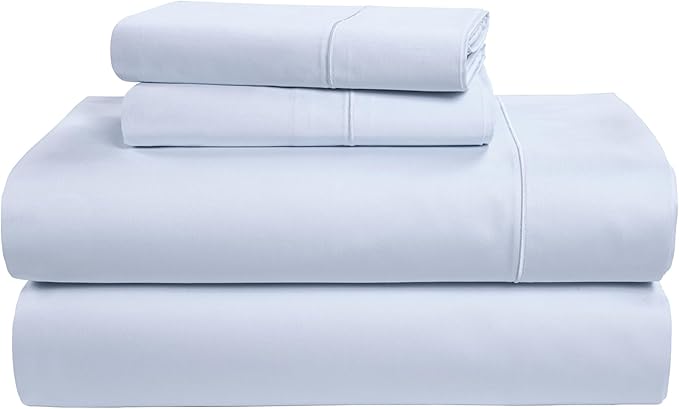 LANE LINEN 100% Egyptian Cotton Bed Sheets King Size, 15 inch Extra Deep Pocket King Sheets, Natural Cooling NO Pill Fade Resistant Cotton Sheets King Elegant Jaquard Swiss Dot - Ice Melt