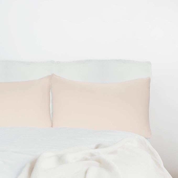 Stretch Pillowcases - Micro Jersey Knit & Ultra Soft, Standard Size - Set of 2 Pillow Cases, Pink