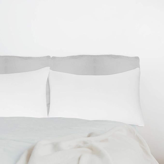 Stretch Pillowcases - Micro Jersey Knit & Ultra Soft, Standard Size - Set of 2 Pillow Cases, White