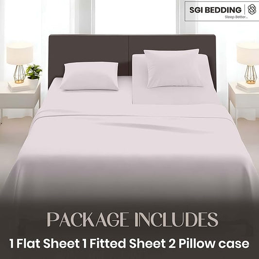 SGI Bedding Adjustable Split Head Flex Top Cal King 36" Microfiber Sheet Set -Ultra Soft, Cooling & Deep Pocket 15” Fitted, 4-Piece Breathable & Durable Bedding Set for Split Cal King Beds -Light Gray