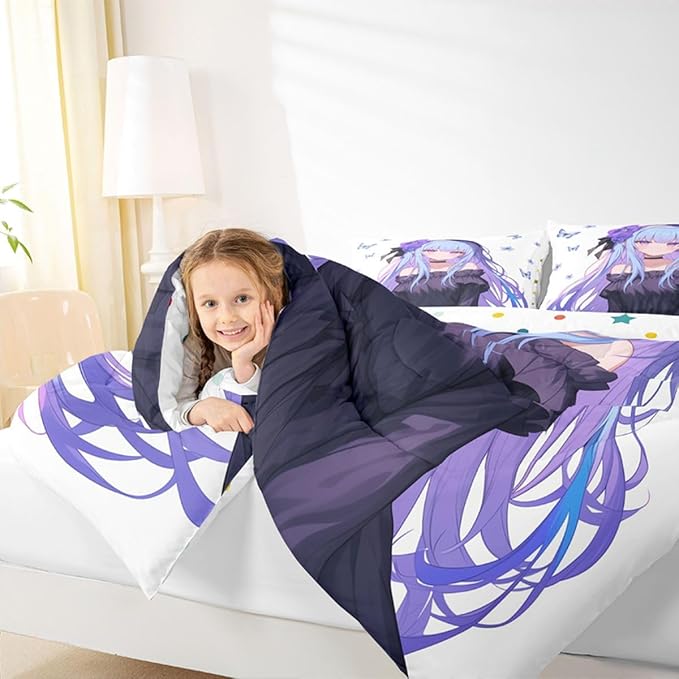 Erosebridal 3D Anime Girl Comforter Set, Kawaii Decorations Bedding Comforters & Sets, Preppy Duvet Set King