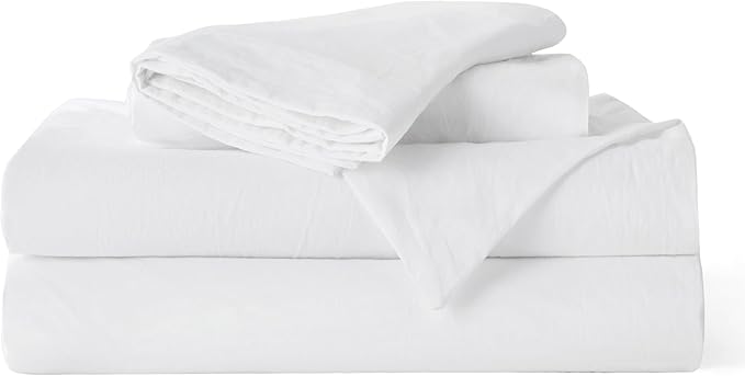 Bedsure 100% Washed Cotton Duvet Cover Oversized King - Bright White Minimalist Cotton Duvet Cover Linen Like for All Seasons - Plain Simple Bedding Set (Bright White, Oversized King, 120"x98")