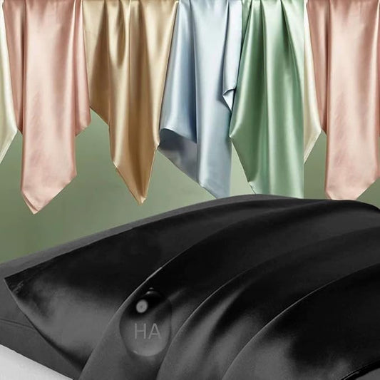 Silk Body Pillow Pillowcase, Mulberry Silk Body Pillow Cases with Zipper, Smooth, Anti Acne, Cooling Sleep Both Sides Natural Silk Satin 20x54 Body Pillowcase, Gifts for Women Men, Black