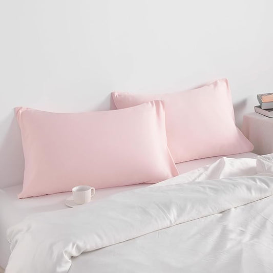 NTBAY King Pillow Cases Set of 2, 2 Pack Brushed Microfiber 20x36 Pillow Cases, Soft, Wrinkle, Fade, Stain Resistant Blush Pink Pillow Cases with Envelope Closure, 20x36 Inches, Blush Pink