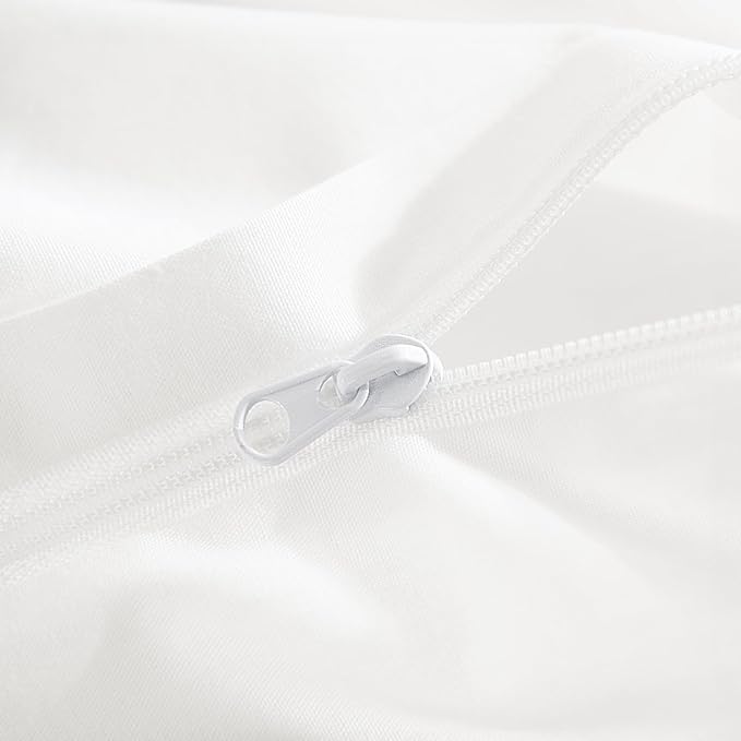 NEXHOME PRO Cotton Duvet Cover Kids Twin Size Linen Look White Organic Natural 100% Washed Cotton Duvet Cover Set 2 Pieces Bedding Set with Zipper Closure and Corner Ties, Breathable(No Comforter)