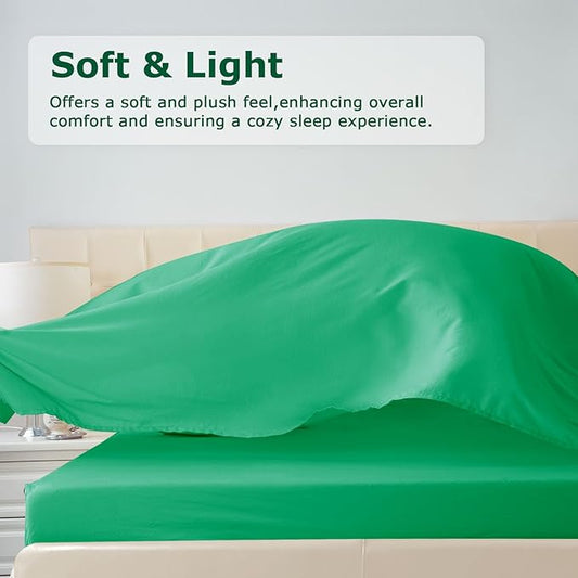 Queen Size Bed Sheet Set - 4 Piece Soft Microfiber Sheets with Deep Pockets, Cooling Technology, and Wrinkle-Free Pillowcase. Hotel-Quality, Durable Bedding, Mint Green