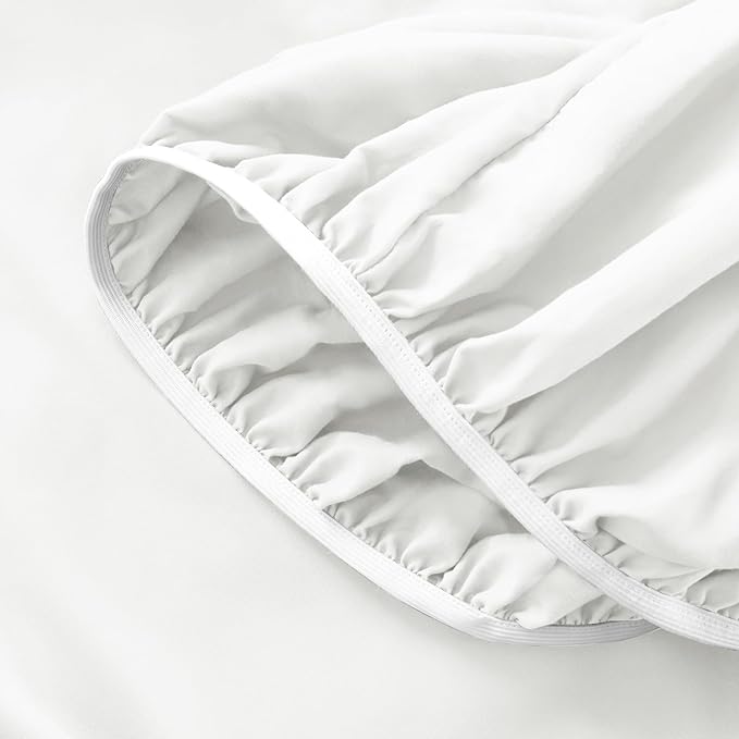 SiinvdaBZX Split Top King Fitted Sheet Only for Adjustable Bed, Ultra-Soft Microfiber 34 Inch Top Split Head Sheets Half Split King Bottom Sheet, Fits 14" -16" Deep Pocket, White