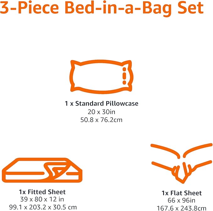 Amazon Basics Lightweight Super Soft Easy Care Wrinkle-Free Microfiber 3-Piece Bed Sheet Set with 14-Inch Deep Pockets, Twin, Rose, Solid
