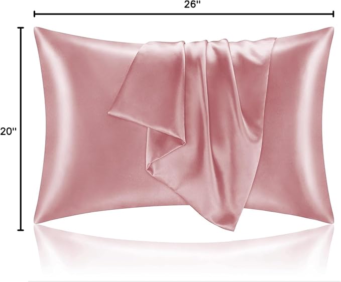 BEDELITE Satin Pillowcase for Hair and Skin, Super Soft and Cooling Similar to Silk Pillow Cases 2 Pack with Envelope Closure, Gift for Women Men(20"x26" Standard Size, Nostalgia)