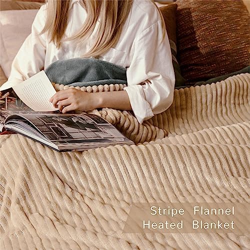 Heated Blanket Queen Size, 6 Heat Level Electric Blanket, White