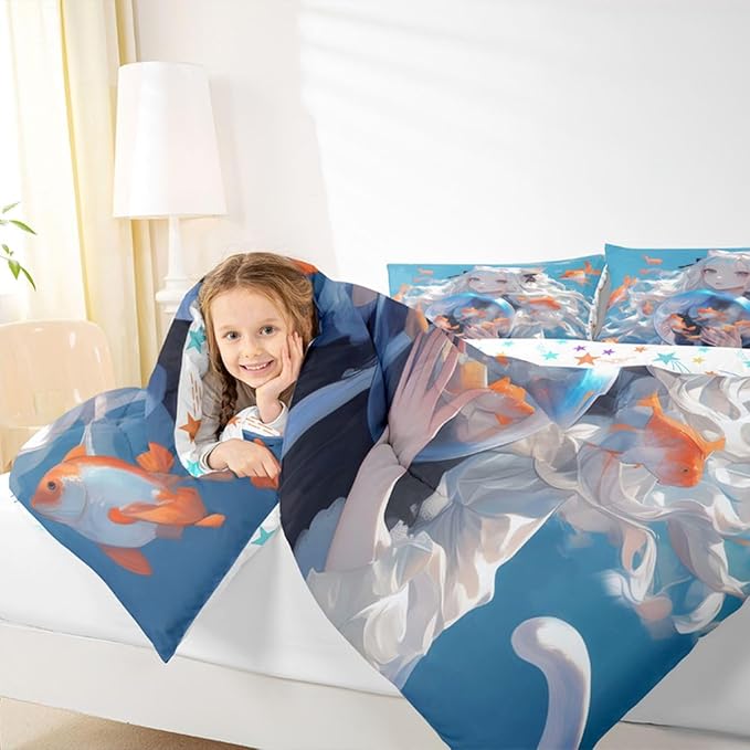 Erosebridal Anime Gifts Comforter Set for Anime Lovers - Japanese Girl Style Bedding Comforter Sets,Twin 2 Piece