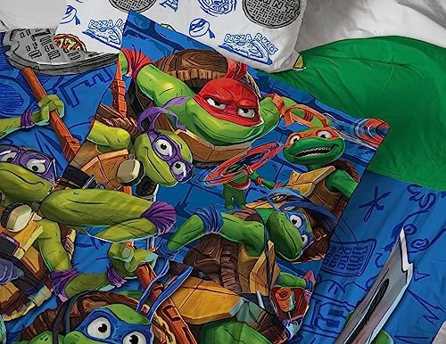 Jay Franco Nickelodeon Teenage Mutant Ninja Turtles Twin Comforter Set - 5 Piece Bedding Includes Sheet Set & Pillow Covers - Super Soft Mutant Mayhem Microfiber Bed Set