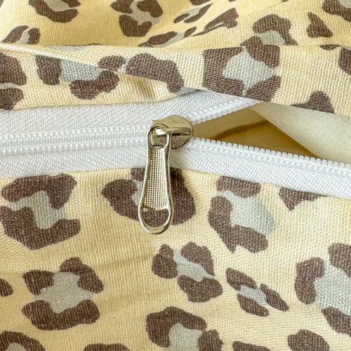 VM VOUGEMARKET Leopard Duvet Cover Set Queen,Cream Grey,Muslin Cotton