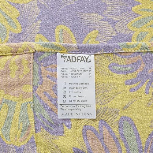 FADFAY Sunflower Sheets Set King Vintage Yellow Purple Floral Bedding Shabby Farmhouse Bedding Super Soft Washed Double -Layer Muslin Sheets 100% Cotton Deep Pocket Fitted Sheet 4Pcs, King Size