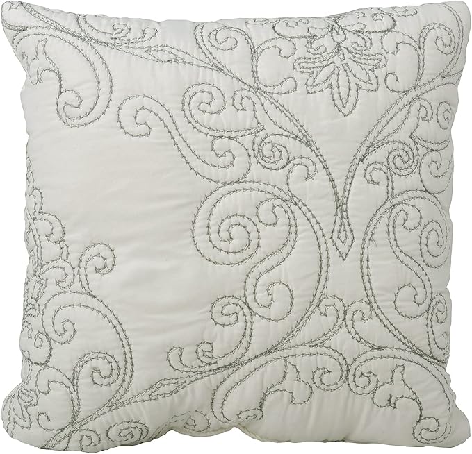 Home Soft Things Damask 4 Piece Bedspread Set, Scalloped Edge Reversible Coverlet Comforter Prewashed Bedding Set, Matelasse Embossed Floral Solid Pattern,Antique White Oversize King(120" x 120")