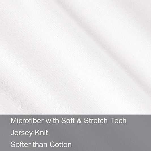 2-Pack Stretch Pillow Cases - Jersey Knit & Ultra Soft Envelope Closure Pillowcases T-Shirt Like Microfiber Blend - Suitable for 20x36/20x40 King Size Set of 2, White