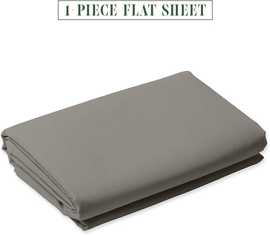Luxury Flat Sheet on Amazon Elegant Comfort Wrinkle-Free 1500 Premier Hotel Quality 1-Piece Flat Sheet, Twin/Twin XL Size, Grey
