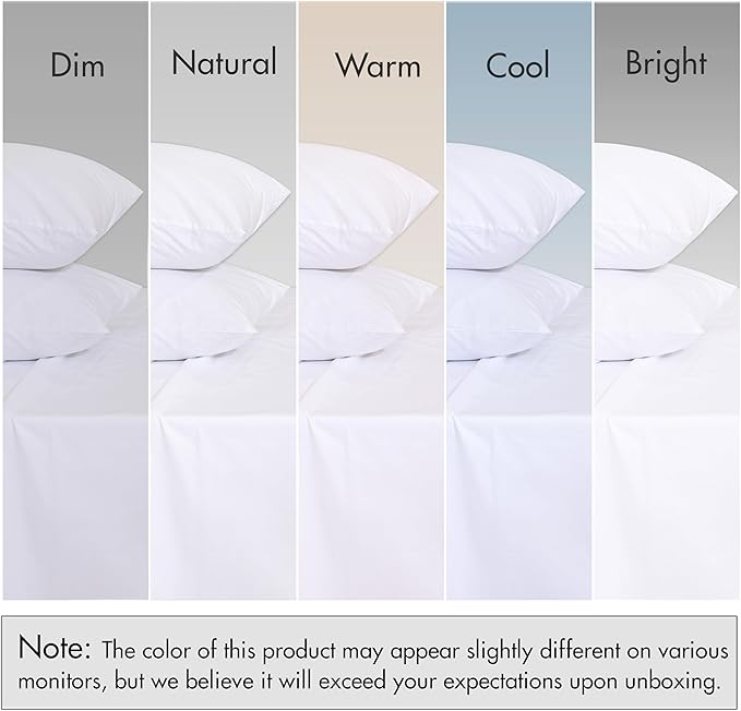 RUVANTI 100% Organic Cotton Sheets Full Size, Percale Weave, GOTS Certified, 4-Piece Set, Deep Pocket 15", Crisp & Breathable, Soft Durable Bedding, Sábanas Algodón Orgánico – Bright White