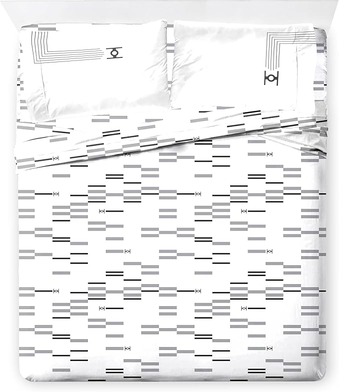 Jay Franco Comforter Set Includes Sheets and Pillow Covers - Soft and Cozy Bed Set for Stylish Room Decor, White - Star Wars, 7 Piece Queen Bedding