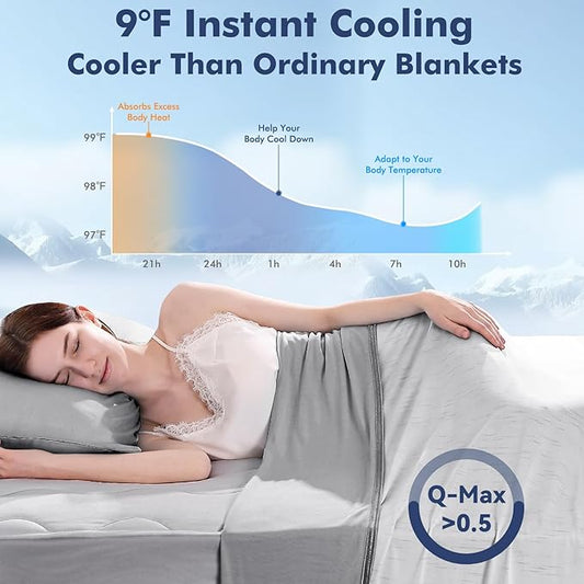 Elegear Cooling Blanket for Hot Sleepers, Double-Sided Arc-Chill® 3.0 Cooling Tech, Q-Max >0.5 Cool to Touch Cooling Blankets, Soft Breathable Summer Blanket for Night Sweats & Hot Flashes, Twin