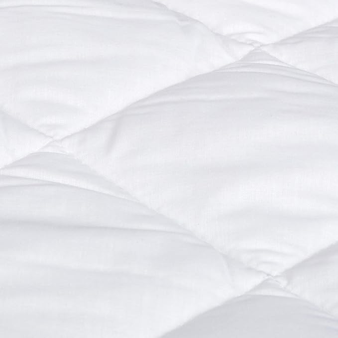Basics Hypoallergenic Quilted Mattress Topper Pad, 18 Inches Deep, Twin, White