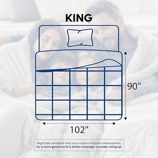 Utopia Bedding Comforters King Size, All Season Duvet Insert, Down Alternative Box Stitched Bed Comforter with Corner Tabs, Machine Washable (White, Pack of 3)