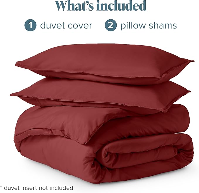 Bare Home Bedding Duvet Cover King Size - Premium 1800 Super Soft Collection - Lightweight, Cooling - Soft Breathable Bedding Duvet Cover (King, Rosewood)
